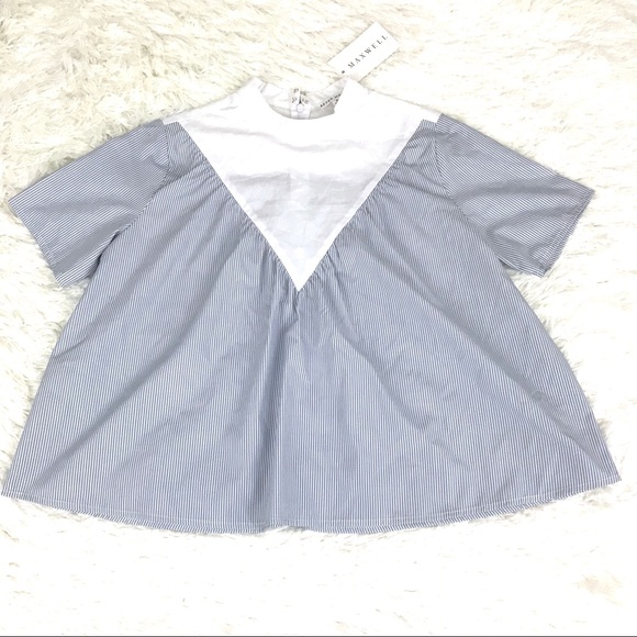 After Market blue and white striped top sz S Small - Picture 1 of 5